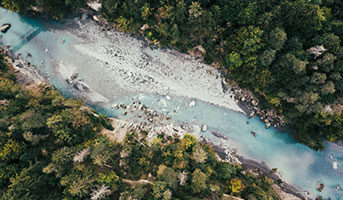 Fluss von oben