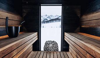 Sauna im Winter
